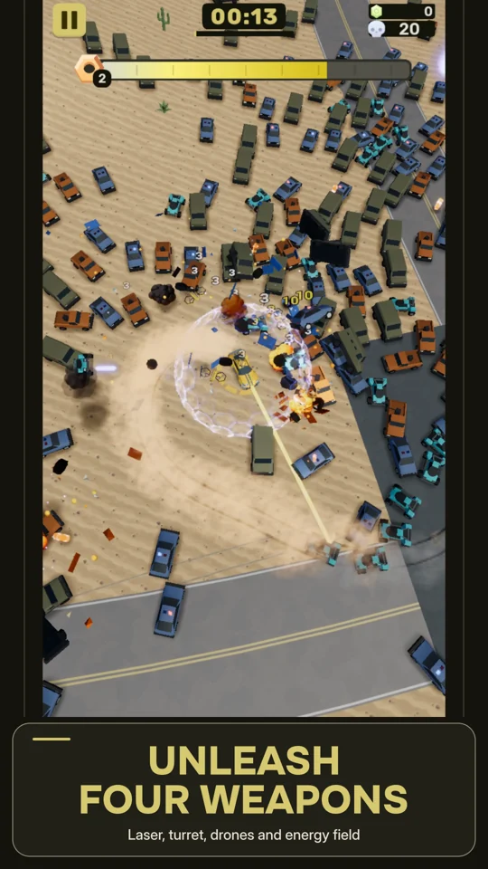 Automatic weapons in a desert battle