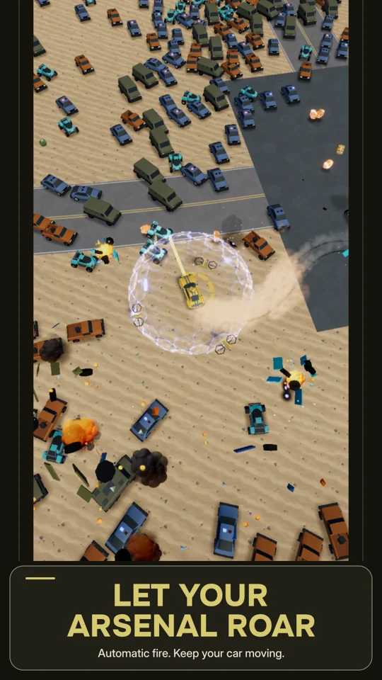 Dense enemy vehicles around the combat car