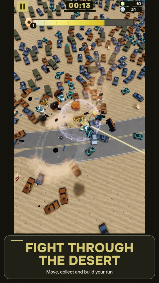Vehicle survival gameplay in the desert