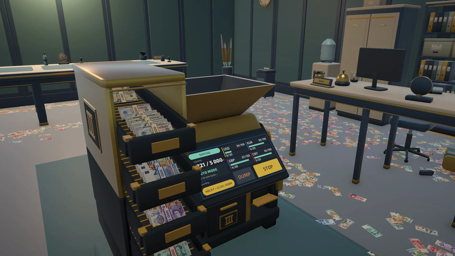 A tier III sorting machine next to the office desks